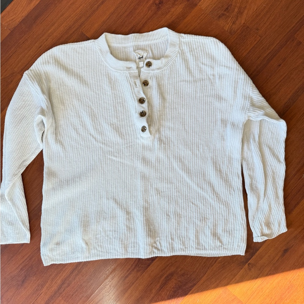 Aerie‎ White Button-Up Women’s Sweater Oversized Fit